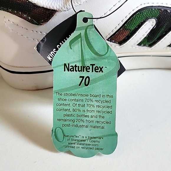 BOYS ETNIES CALLI-VULC WHITE W/CAMOUFLAGE FABRIC TRIM US SIZE 2 - Picture 6 of 8